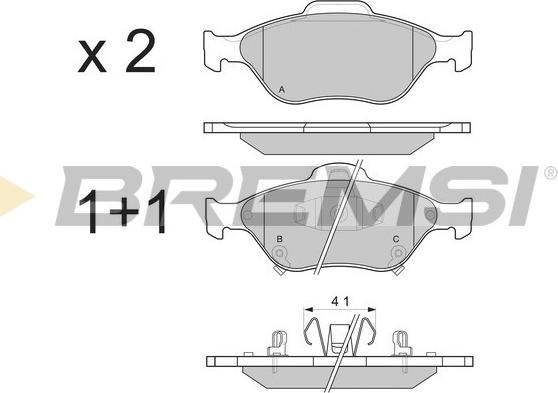 Bremsi BP3255 - Тормозные колодки, дисковые, комплект autospares.lv