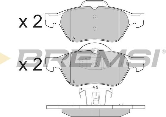 Bremsi BP3264 - Тормозные колодки, дисковые, комплект autospares.lv