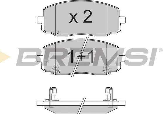 Bremsi BP3204 - Тормозные колодки, дисковые, комплект autospares.lv