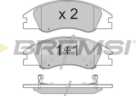 Bremsi BP3200 - Тормозные колодки, дисковые, комплект autospares.lv