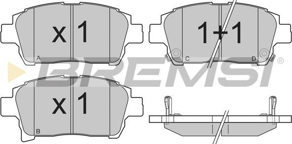 Bremsi BP3201 - Тормозные колодки, дисковые, комплект autospares.lv