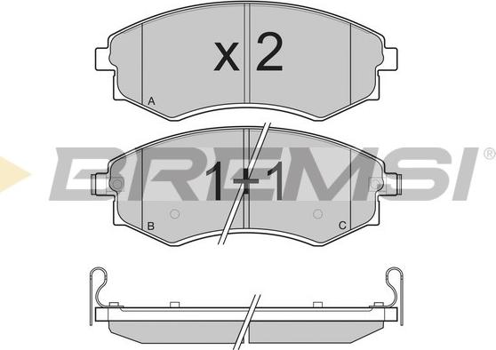 Bremsi BP3202 - Тормозные колодки, дисковые, комплект autospares.lv