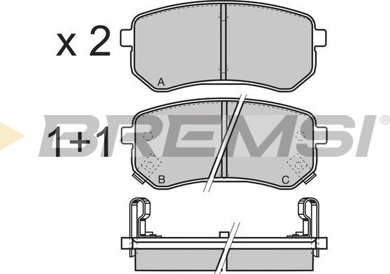 Bremsi BP3212 - Тормозные колодки, дисковые, комплект autospares.lv