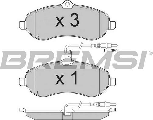 Bremsi BP3283TR - Тормозные колодки, дисковые, комплект autospares.lv