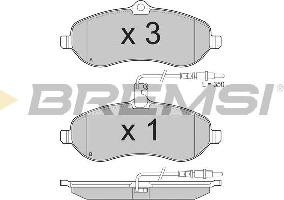 Bremsi BP3283 - Тормозные колодки, дисковые, комплект autospares.lv