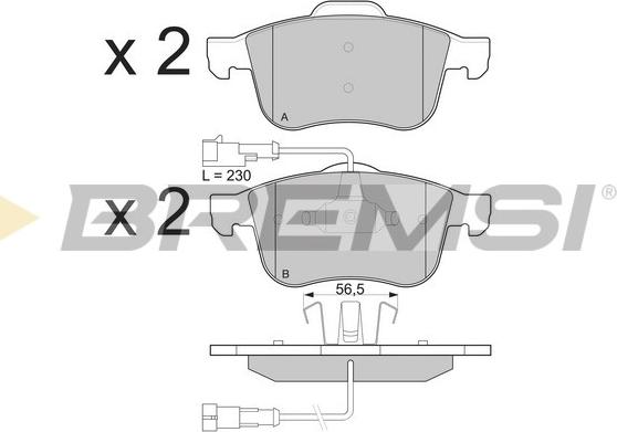 Bremsi BP3231 - Тормозные колодки, дисковые, комплект autospares.lv