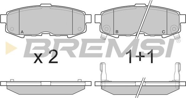 Bremsi BP3233 - Тормозные колодки, дисковые, комплект autospares.lv