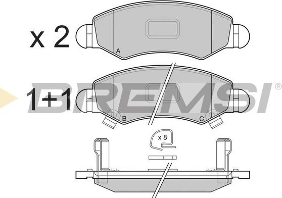 Bremsi BP3229 - Тормозные колодки, дисковые, комплект autospares.lv