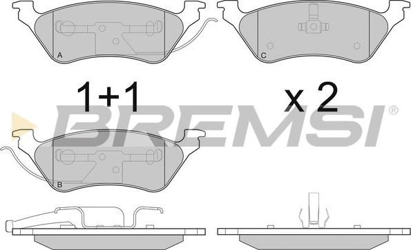 Bremsi BP3220 - Тормозные колодки, дисковые, комплект autospares.lv