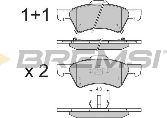 Bremsi BP3222 - Тормозные колодки, дисковые, комплект autospares.lv
