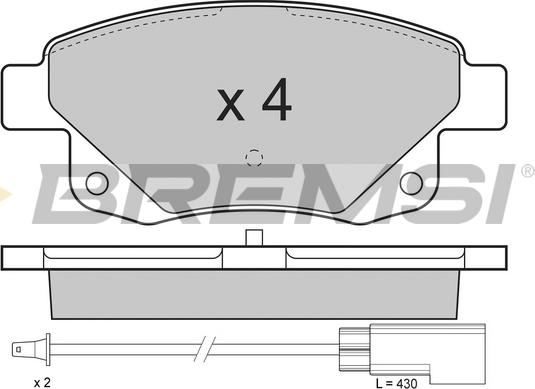 Bremsi BP3275 - Тормозные колодки, дисковые, комплект autospares.lv