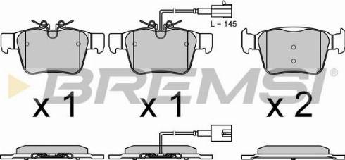 Bremsi BP3769 - Тормозные колодки, дисковые, комплект autospares.lv