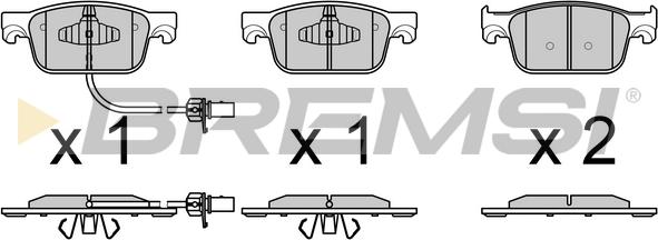 Bremsi BP3761 - Тормозные колодки, дисковые, комплект autospares.lv