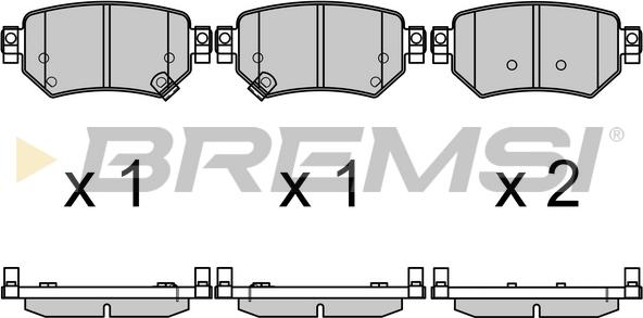 Bremsi BP3707 - Тормозные колодки, дисковые, комплект autospares.lv