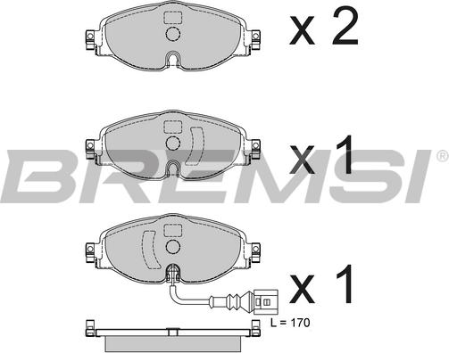 Bremsi BP3782 - Тормозные колодки, дисковые, комплект autospares.lv