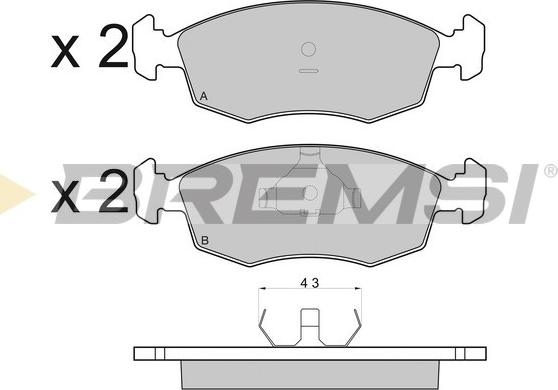 Bremsi BP2950 - Тормозные колодки, дисковые, комплект autospares.lv