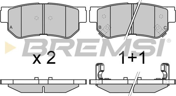 Bremsi BP2966 - Тормозные колодки, дисковые, комплект autospares.lv