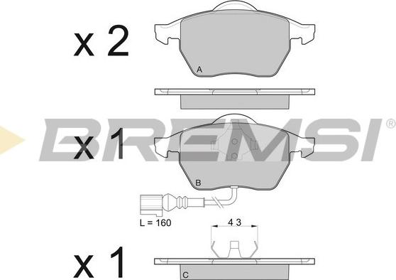 Bremsi BP2984 - Тормозные колодки, дисковые, комплект autospares.lv