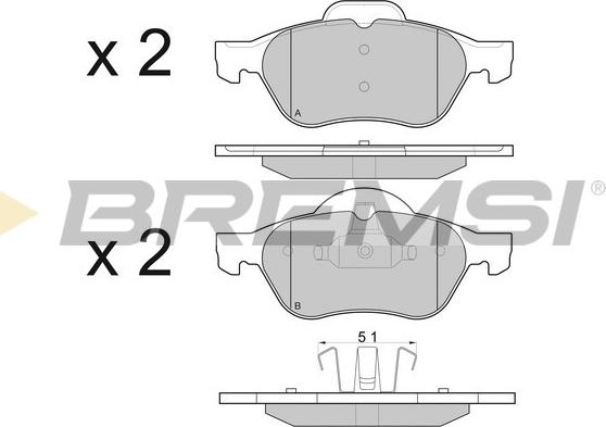 Bremsi BP2981 - Тормозные колодки, дисковые, комплект autospares.lv