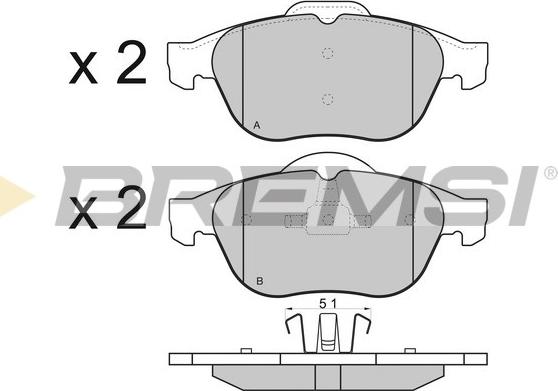 Bremsi BP2970 - Тормозные колодки, дисковые, комплект autospares.lv