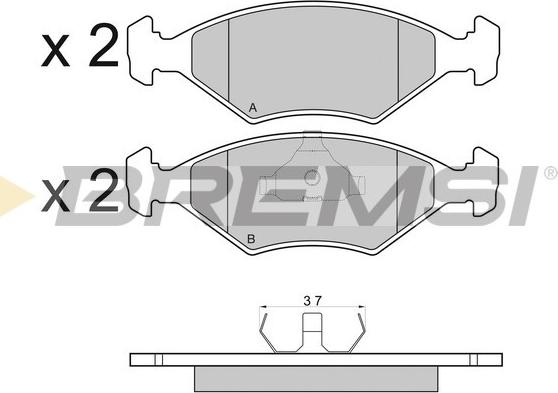 Bremsi BP2977 - Тормозные колодки, дисковые, комплект autospares.lv