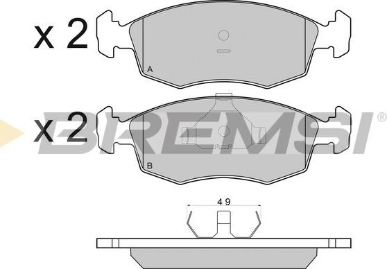 Bremsi BP2499 - Тормозные колодки, дисковые, комплект autospares.lv