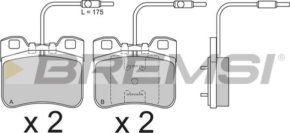 Bremsi BP2496 - Тормозные колодки, дисковые, комплект autospares.lv