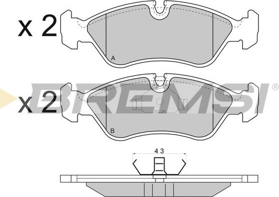 Bremsi BP2417 - Тормозные колодки, дисковые, комплект autospares.lv