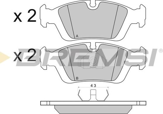 Bremsi BP2432 - Тормозные колодки, дисковые, комплект autospares.lv