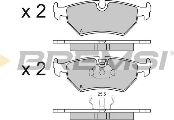 Bremsi BP2599 - Тормозные колодки, дисковые, комплект autospares.lv