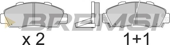 Bremsi BP2543 - Тормозные колодки, дисковые, комплект autospares.lv