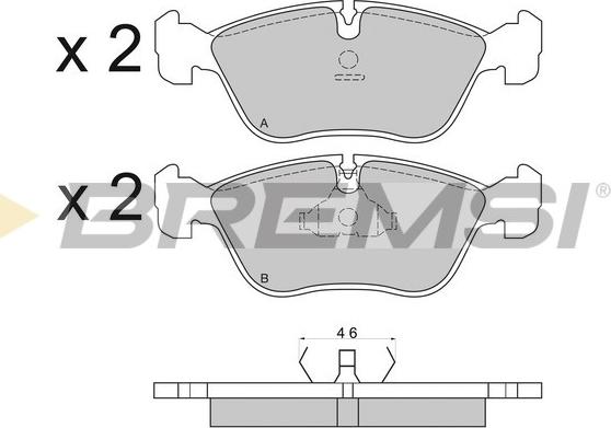 Bremsi BP2559 - Тормозные колодки, дисковые, комплект autospares.lv