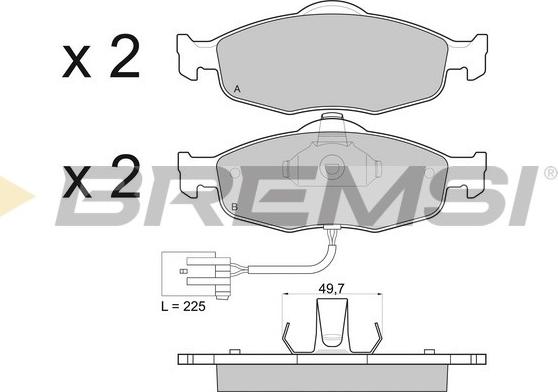 Bremsi BP2561 - Тормозные колодки, дисковые, комплект autospares.lv