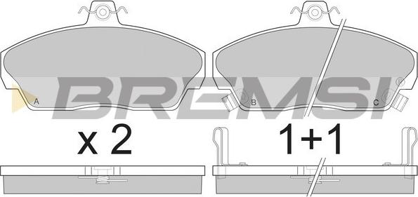 Bremsi BP2502 - Тормозные колодки, дисковые, комплект autospares.lv