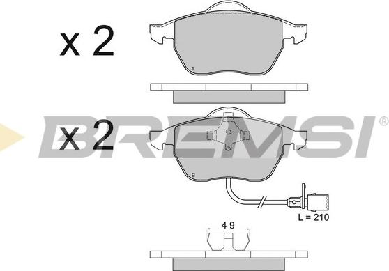 Bremsi BP2516 - Тормозные колодки, дисковые, комплект autospares.lv