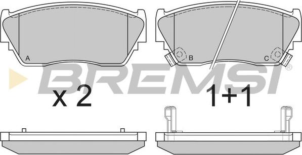 Bremsi BP2511 - Тормозные колодки, дисковые, комплект autospares.lv