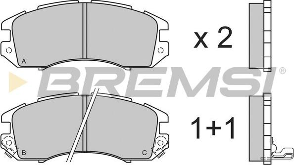 Bremsi BP2535 - Тормозные колодки, дисковые, комплект autospares.lv