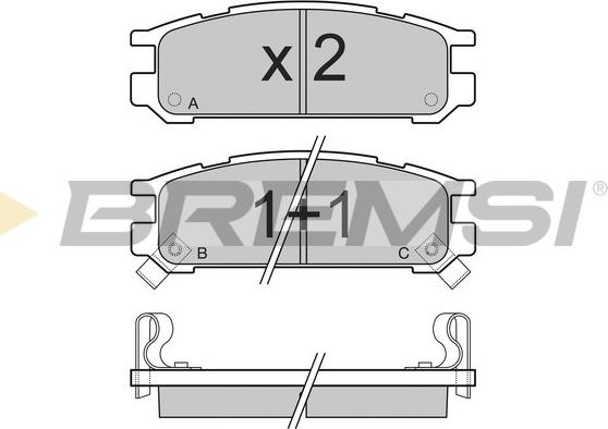 Bremsi BP2536 - Тормозные колодки, дисковые, комплект autospares.lv