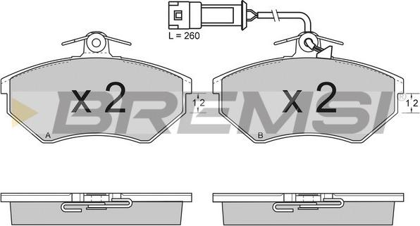 Bremsi BP2533 - Тормозные колодки, дисковые, комплект autospares.lv