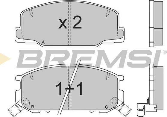 Bremsi BP2537 - Тормозные колодки, дисковые, комплект autospares.lv