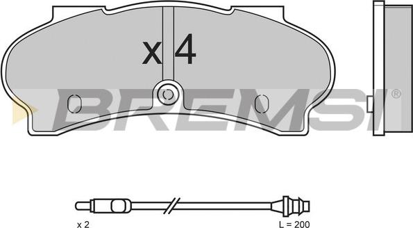 Bremsi BP2524 - Тормозные колодки, дисковые, комплект autospares.lv