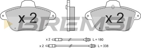 Bremsi BP2521 - Тормозные колодки, дисковые, комплект autospares.lv