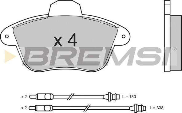 Bremsi BP2522 - Тормозные колодки, дисковые, комплект autospares.lv