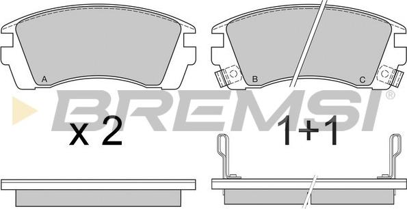 Bremsi BP2575 - Тормозные колодки, дисковые, комплект autospares.lv