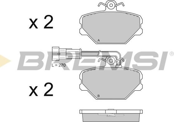 Bremsi BP2693 - Тормозные колодки, дисковые, комплект autospares.lv