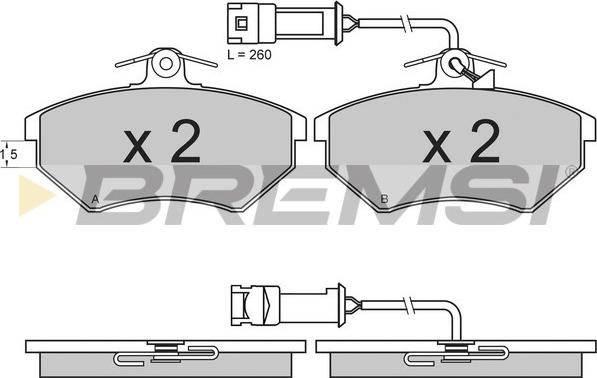 Bremsi BP2644 - Тормозные колодки, дисковые, комплект autospares.lv