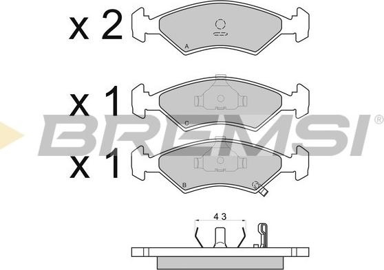 Bremsi BP2647 - Тормозные колодки, дисковые, комплект autospares.lv