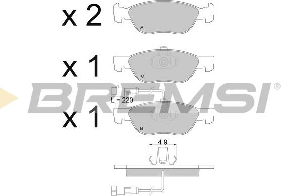 Bremsi BP2666 - Тормозные колодки, дисковые, комплект autospares.lv