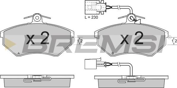 Bremsi BP2638 - Тормозные колодки, дисковые, комплект autospares.lv