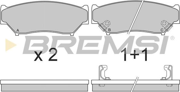 Bremsi BP2620 - Тормозные колодки, дисковые, комплект autospares.lv